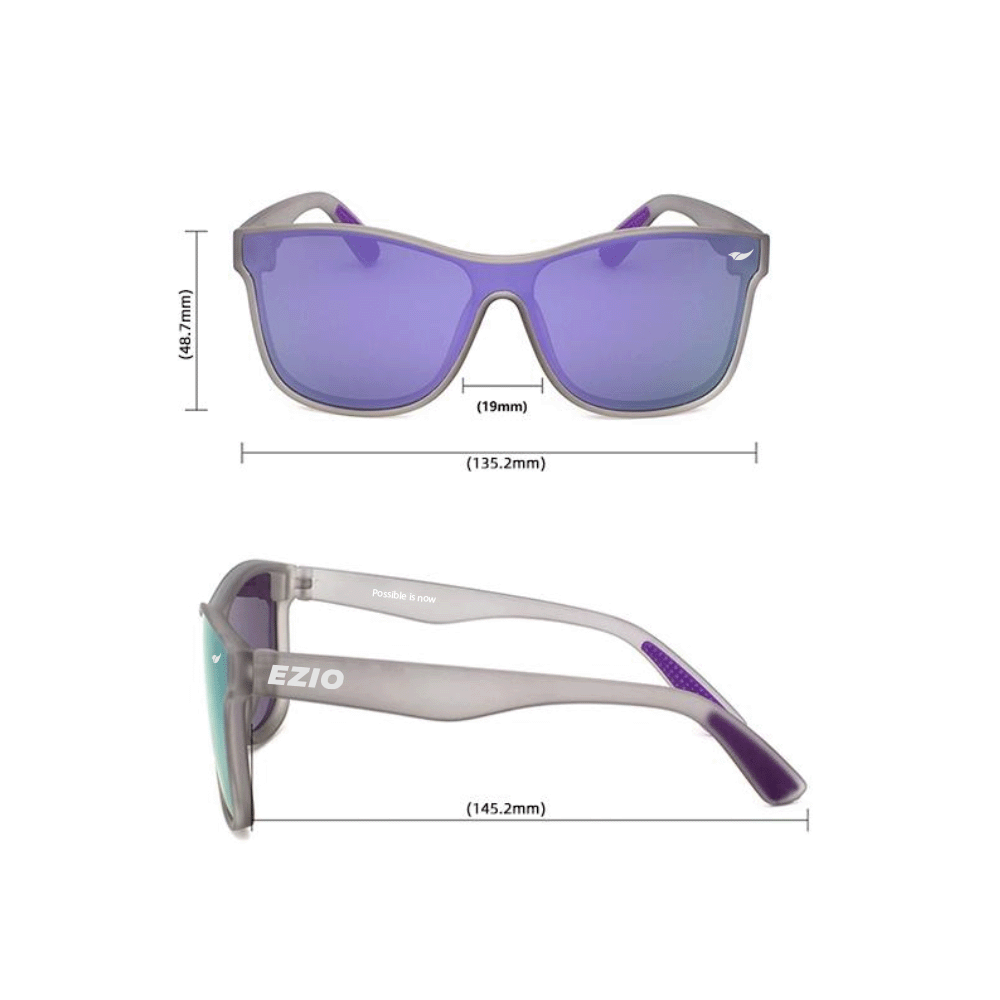 Blue Pink Rocky Mountains - Polarized Eco-Friendly Sunglasses for Adventures